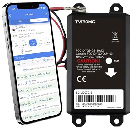 Truview TV130 2G/4G GPS Tracker with Real-Time Global Vehicle Tracking - Battery Top 2-Wire Installation, Mobile App, 24/7 Support - No Contract Required