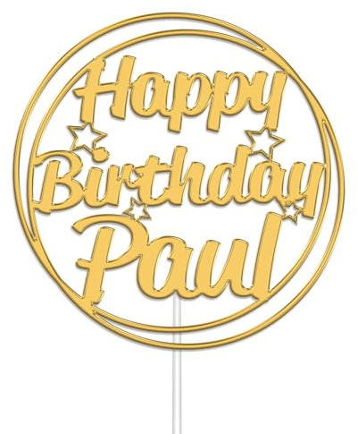 KreateSquare Personalised Cake Topper, Custom Name Party Cake Decoration