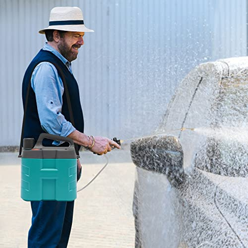 vinnyooc 8 L Elektrischer Drucksprüher Akku-Drucksprüher Gartenspritze Sprühgerät Kleine Drucksprühgerät USB-aufladbarem Teleskopstab mit Lithium Akku für Haushalt Garten Fahrzeugreinigung