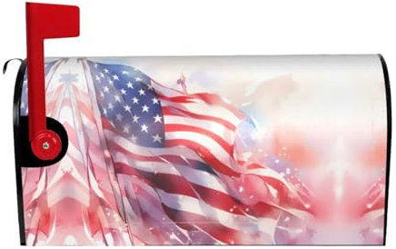 BROLEO Briefkastenabdeckung, wasserdicht, Sonnenschutz, passend für Standard- oder große Briefkästen, amerikanische Flagge, Ölgemälde-Muster, 53,3 x 45,7 cm