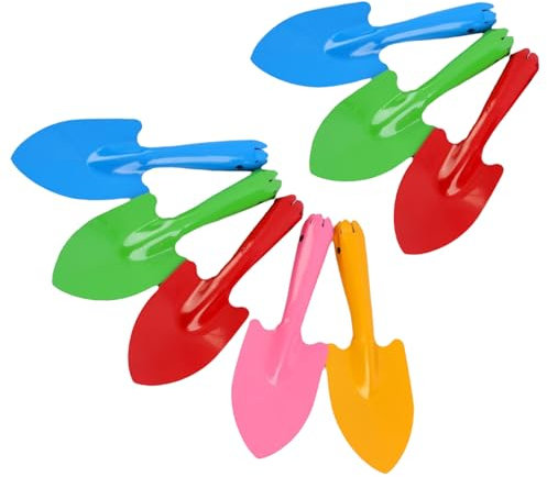 Lezevn 8pcs Kids Gardening Set Garden Mini Colorful Iron Hand Shovel Metal Shovels Garden Tools for Kids Teens Adults Soil Planting Sand Box