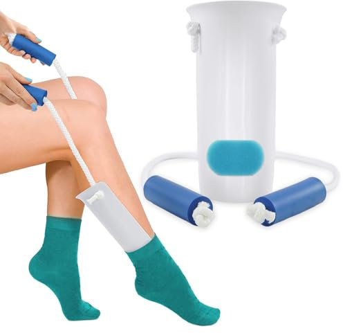 Anziehhilfe für Socken Strumpfanziehhilfe sockenanziehhilfe U-förmige ältere und Behinderte Schwangere Frauen Für Strümpfe und Kompressionsstrümpfe