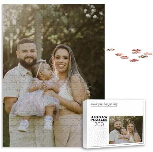 PSUNEY Individuelles Puzzle mit Foto 35/70/120/200/300/500/1000/1500/2000/3000 Teile Eigenem Bild Selbst Gestalten Personalisierbares Geschenk