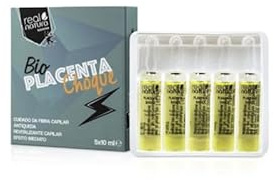 Real Natura - Ampollas Bio Placenta Choque - 5 x 10ml - Tratamiento Reestructurante Intensivo para Cabello