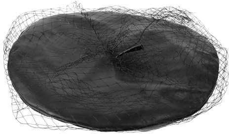 DEARMAMY Béret Français pour Femmes Béret à Voilette Décoratif Chapeau Artiste Cuir PU Facile à Assortir pour Fêtes Et Sorties