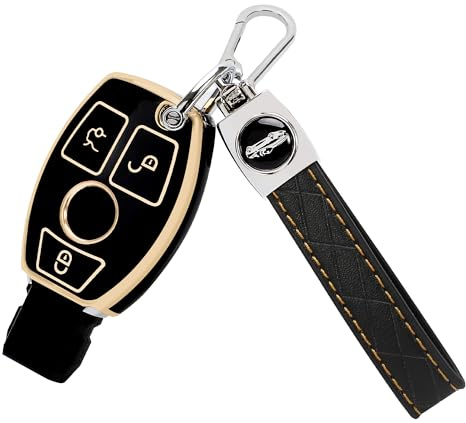 TOMALL Coque de clé pour Mercedes Benz, 3 boutons en TPU souple, pour C E S M G R Class AMG CLK GLA GLC GLE GLK CLA CLS GLS