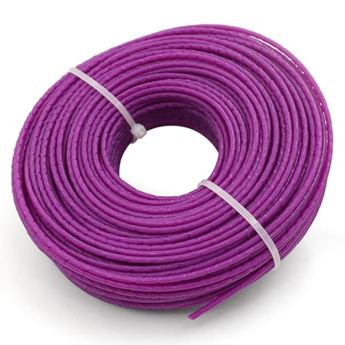 Zeqeey Nylon Gras-Schneidkordel Mähfaden Trimmerfaden Fäden mit Eingeprägtem Unkraut-Entfernungskordel mit Einkerbung 2,4 mm 0,095 x 50 m 164 ft