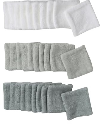 VERTBAUDET Lot de 30 lingettes lavables + pochon lot vert TU