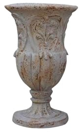 Maceta de jardín Gigante Europea Vintage, Maceta Decorativa de Cemento y Fibra, Acabado óxido, Entregado de Forma Segura Desde el almacén Local (Germany) (Vintage, Grande)
