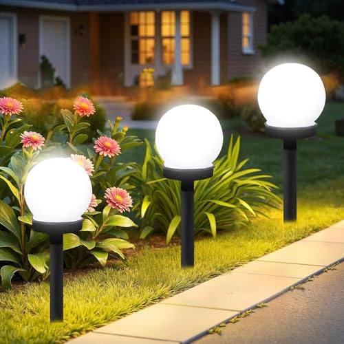 ZeiLaBang Lampada solare a sfera, 3 pezzi, impermeabile, per esterni e terrazze