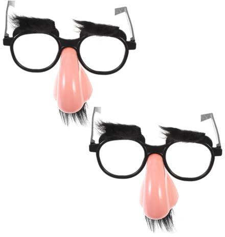 PERSELOSO 2stücke Clownbrillen Mit Schnurrbart Und Großer Nase Lustige Brille Für Halloween Und Karnevalspartys Leicht Und Bequem Für Erwachsene Und Kindergeburtstage