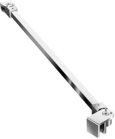 SVNR Barre de support pour paroi de douche en acier inoxydable, 500 mm, rotative à 180°, épaisseur de verre de 6 à 10 mm (argent)