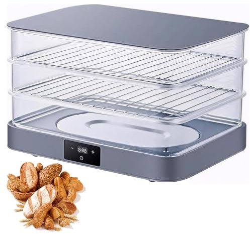 Naturalpowev Macchina per Lievitare Pasta Elettrica, Lievitatrice per Pizza per Pane Visibile con Pannello Touch, Temperatura 20-45 ℃, Timer 24 Ore per Lievitazione Yogurt