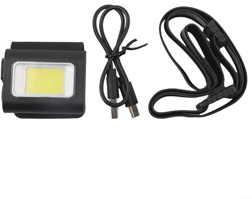 Filteilect Wiederaufladbare Lauflicht-Taschenlampe für Outdoor-Sport, magnetisches Design mit reflektierendem Stirnband, kompatibel mit Laufen, Radfahren, Camping, Wandern (schwarz)