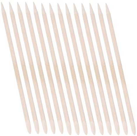 NUOBESTY Bastoncini Arancioni per Unghie in Legno da 150 Pezzi, Spingi Cuticole Bifacciali Leggeri per Manicure e Pedicure, Accessori Professionali per Cura Unghie in Salone a Casa