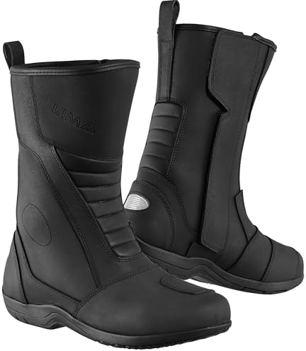 Lima BikerWear Mens Motorcycle Shoes Waterproof windproof leather boots for riders protective gear for men CE approved touring