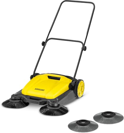 KÄRCHER La balayeuse S 3 Twin 2 en 1, Largeur de Travail : 650 mm, Jusqu’à 1 800 m²/h de Surface, bac à déchets : 16 l, Poids : 9,7 kg, 2 brosses pour saletés sèches, 2 brosses pour saletés humides