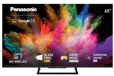 Panasonic TN-65W92C, 4K QD-Mini LED, Glare Free Ultra, Google TV, Smart TV | AI 4K Colour Engine Pro, Surround Sound Pro, Google Assistant, Game Mode Extreme 144 Hz, 65 (164cm), W92C Serie 2026