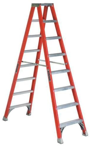 Louisville Ladder 8-Foot Fiberglass Twin Front Step Ladder, 300-Pound Load Capacity, Type IA, FM1508
