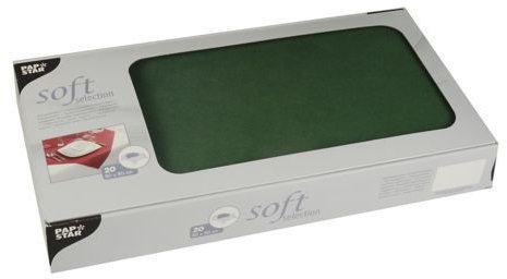 Papstar, 20 Mitteldecken, stoffähnlich, Vlies soft selection 80 cm x 80 cm dunkelgrün, #82331