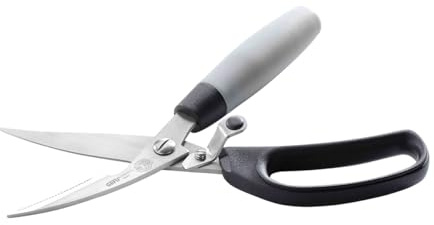 GEFU Geflügelschere CARVE aus Edelstahl - Scharfe Küchenschere mit Kerbe | Kraftvolle Geflügelzange mit Softtouch-Griff für sicheren Halt, arretierbar für sicheres Verstauen in der Küchenschublade