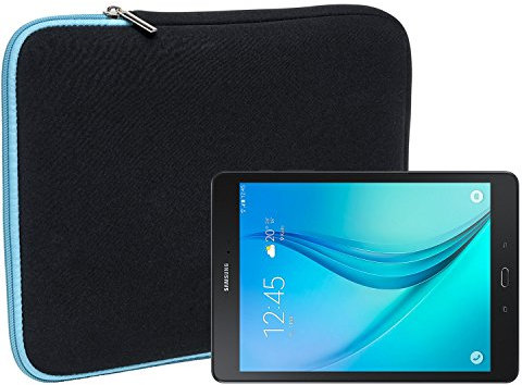 Slabo Tablet Tasche Schutzhülle für Samsung Galaxy Tab A T550N (9,7 Zoll) LTE Hülle Etui Case Phablet aus Neopren – TÜRKIS/SCHWARZ