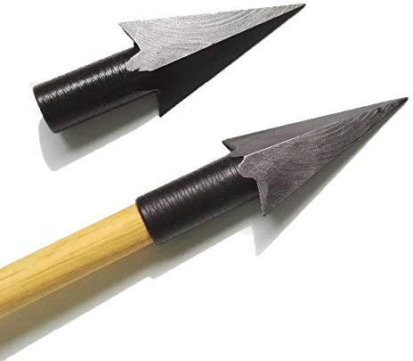 SHARROW 6 Stück Pfeilspitzen Jagdspitzen Stahl Jagd Pfeil Tipps Broadhead für Bambuspfeile Holzpfeile Traditioneller Pfeil und Bogen
