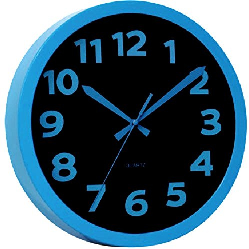 Technoline WT 7420 blau Moderne Auffällig Schrille Wanduhr mit Kunststoffrahmen, Plastik, Durchmesser 25,5 cm, 25,5 x 4 x 25,5 cm