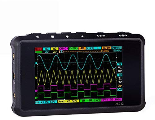Akozon Mini analyseur portable Oscilloscope DS213 Mini 4 canaux 100MSa / s Analyseur de forme d'onde de l'oscilloscope portable de poche numérique basé sur le noyau ARM Cortex M3