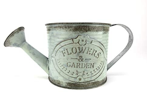 Crispe Blumentopf aus Metall in Gießkannen-Optik - Grün - Durchmesser 13 cm