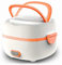 Multifunctional Electric Lunch Box, Mini Rice Cooker, Electric Heating Lunch Box, Portable Food Heater Steamer with Stainless Steel Bowls, Egg Steaming Rack for Use in Office Outdoor School (Orange)