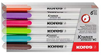 Kores icke permanent märkpenna set med 6 färger