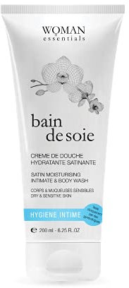 BAIN DE SOIE | Feuchtigkeitsspendende Duschcreme 2-in-1 Intimbereich und Körper | Tägliche Intimwaschlotion für Frau und Kind, postoperative Intimpflege - Sanfte Reinigungspflege (200 ml).