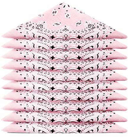 Karl Loven EL BANDANA - Lote de bandanas 100% Algodon de primera calidad Paisley Panuelo Cabeza Cuello Bufanda - Juego de 5 Rosa Vieja (Modello Mandala)