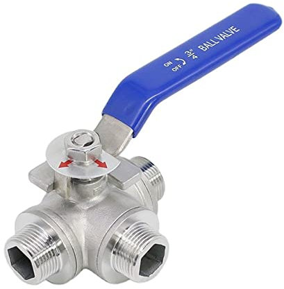 C'EsTBon Lingfeng 1/2 3/4 BSP. Sainless Steel. SS304. Externer Gewinde-DREI-Wege-Kugelhahn L Geben Sie T-Typ EIN Joyous (Specification : 3/4inch, Voltage : T Port)