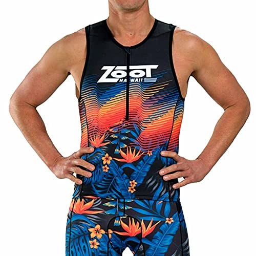 Zoot Men’s LTD Triathlon Tank Top – Mens Triathlon Top and Compression Tank w/Primo Fabric & Pockets (40 Years, Large)