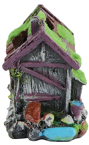 POPETPOP Aquarium Habitat Resin House Plants Moss Decor Fish Tank House for Plecos Underwater Landscape Decor