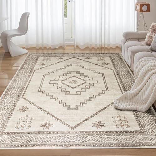 Aspire Homeware Rugs for Bedroom Living Room 120x170 cm - Traditional Area Rugs Modern Radiant Cashmere Style - Soft Short Pile Vintage Rug - Carpet for Dining Room Easy To Clean