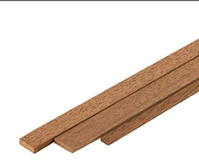 Mantua Model Art. 80011 - Walnussleisten rechteckig - 2 x 6 x 1000 mm - 20 Stück
