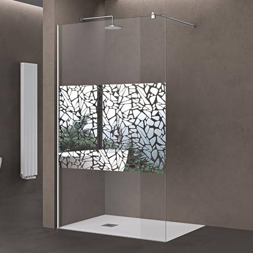 doporro Paroi de Douche à l'Italienne Blocs de Glace 80cm Verre 10mm