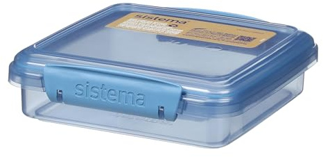 Sistema Sandwichbox Brotdose mit recyceltemozeangebundenem Kunststoff | 450 ml stapelbare Lunchbox mit auslaufsicherem Deckel