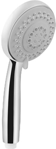 Cornat Handbrause Reina - 100 mm Kopfdurchmesser - grau / verchromt - 5 Strahlarten: Normal-, Massage- & Softstrahl - Anti-Kalk & Wasserspareinsatz / ECO-Brausekopf für Dusche & Badewanne / TECB3483