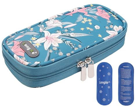 BOMKEE Borsa Termica per Insulina, Borsa Portatile per Raffreddamento Insulina Organizer per il Trasporto di Forniture Diabetiche Con 2 Impacchi di Ghiaccio