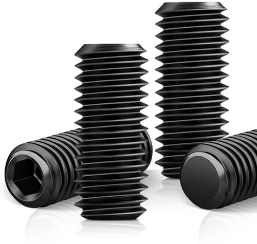 Caianwin 5 Stück Madenschrauben M4*10 DIN913 Innensechskant Gewindestifte Kohlenstoffstahl Madenschraube für Türklink,Halterung