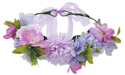 Kajeer Blumenkranz Haarschmuck für Damen - Festival Blumen Haarschmuck Krone Stirnband Einstellbare Bandlänge Hochzeit Floral Kopfschmuck für Kleid