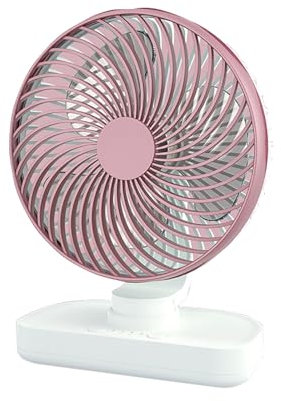 STORYLIT Ventilador Pequeño Ultra Silencioso con Cabezal Inclinable De 80 Grados y Enchufe USB, Potente Flujo De Aire, Ventilador De Mesa Portátil, Ventilador De Escritorio De 4 Velocidades(Rosa)