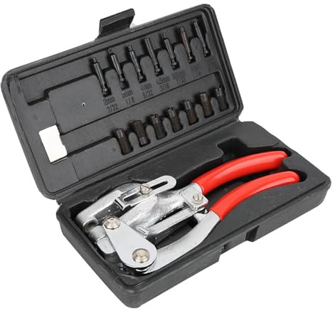 Generic Kit di Perforazione Manuale Power Pinze Versatili per Perforatori in Acciaio Inossidabile per Foratura di Piastre di Ferro Sottili, Set da 16 Pezzi