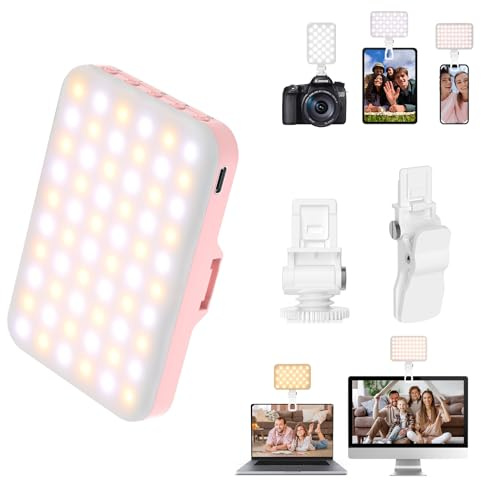BANSINE Selfie Light - LED Phone Light USB-Rechargeable - Portable Photo Light with 97+ CRI, Up to 6500K Color Temperature Camera Light for Selfie, Zoom Conference, Video, Makeup and Live Stream