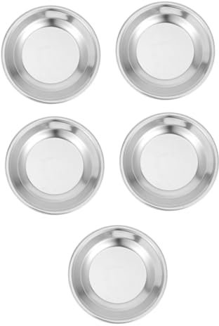 Garneck 5St Teebeutel Untertasse Metall Teebeutel Untersetzer Teebeutel Schale Teebeutel Ablage Teebeutel-Untertasse aus Edelstahl runder Teehalter für Teebeutel 410er Edelstahl Silver