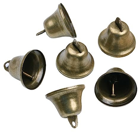 Cabilock 35piezas Campana De Bronce Accesorios De Bricolaje Hechos Mano Campanilla Decorativa para Fiestas Decoración Navideña Campanilla De Mano para Restaurante